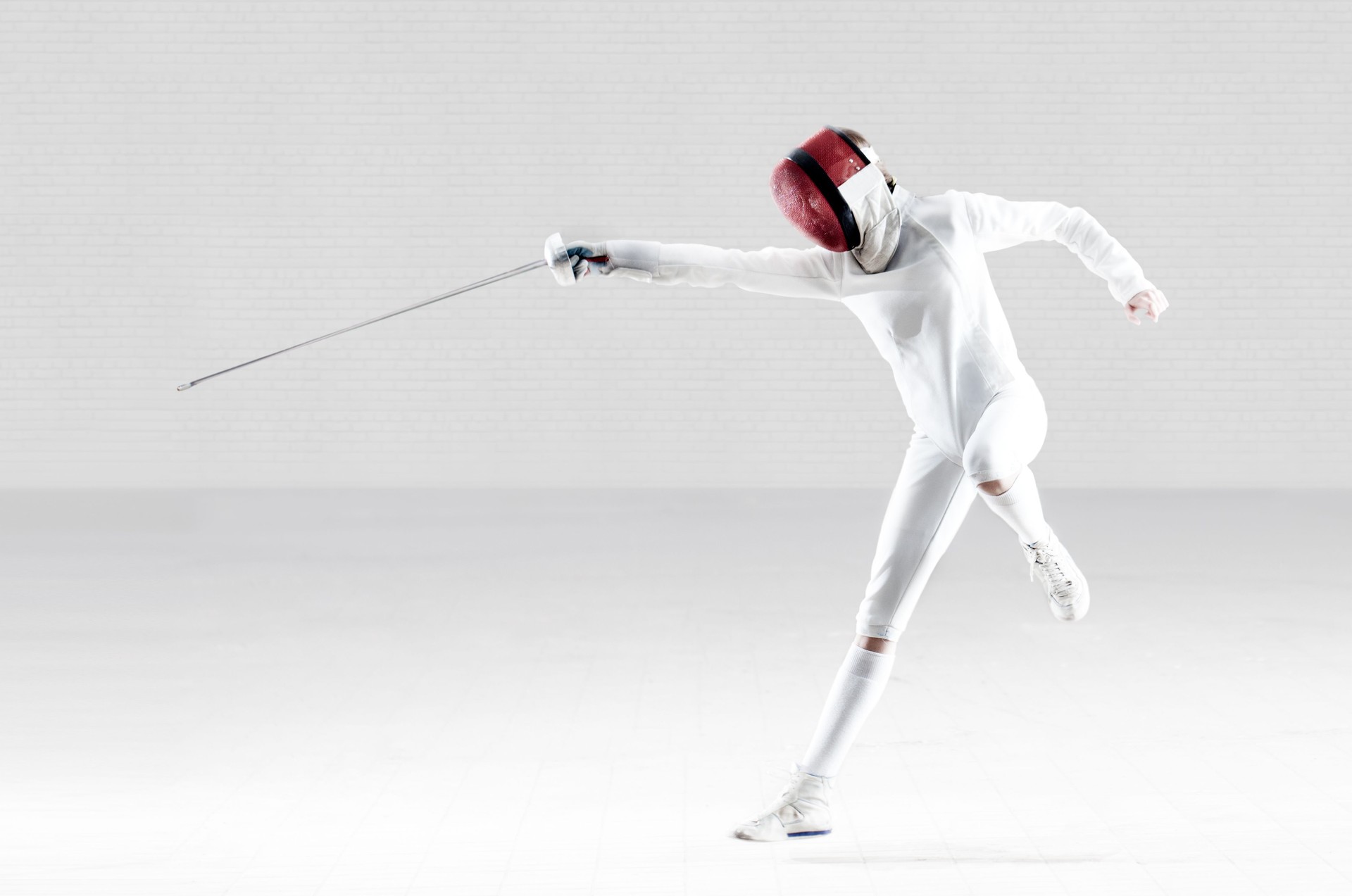 Female Fencer In Action